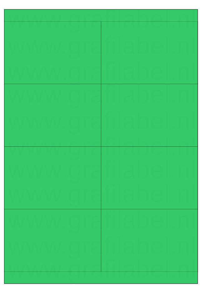 Groen A4 etiket / Laservel 105x67,7mm - 8 per vel permanent (doos à 200 vel)