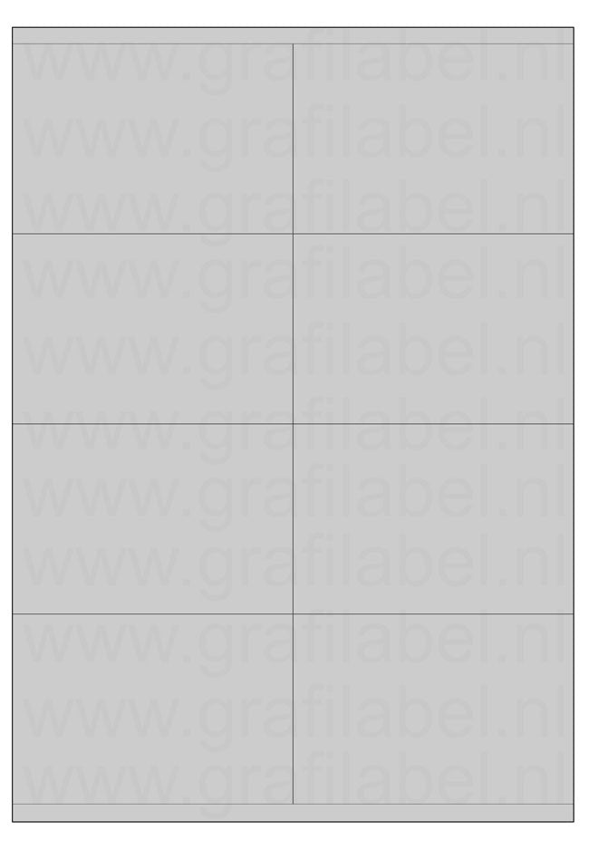 Polyester A4 etiket / Laservel Aluminium zilver mat - 105x71mm - 8 per vel - permanent (doos à 200 vel)