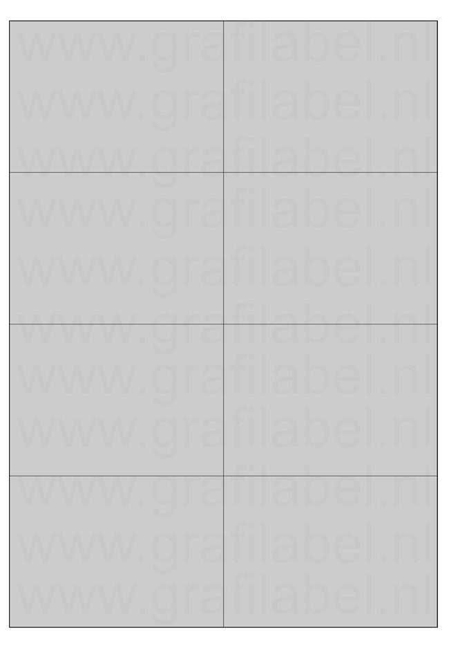 Polyester A4 etiket / Laservel Aluminium zilver mat - 105x74,25mm - 8 per vel - permanent (doos à 200 vel)