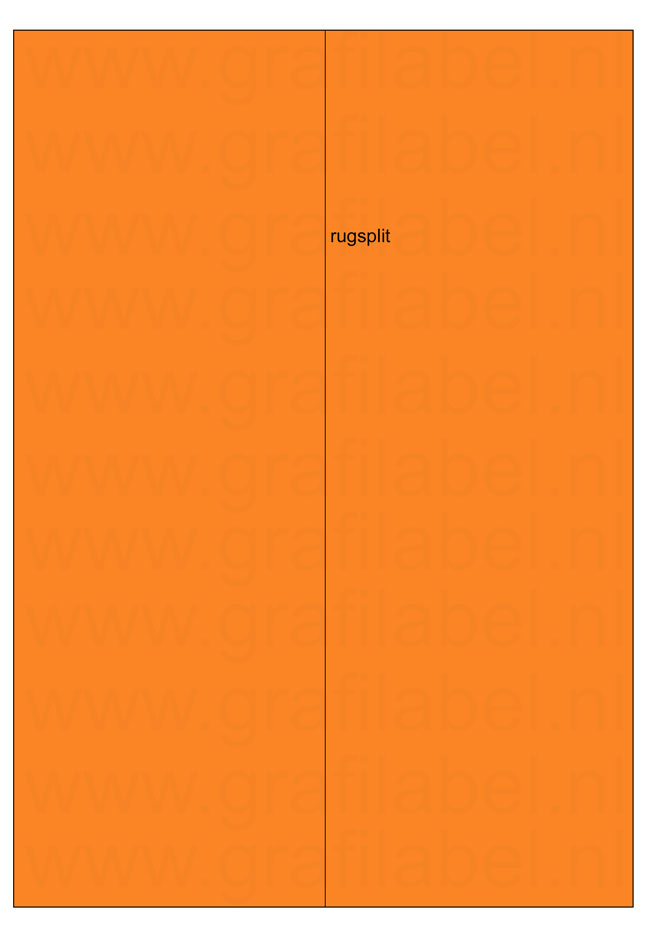 Oranje A4 etiket / Laservel 210x297mm - 1 per vel permanent (doos à 200 vel)