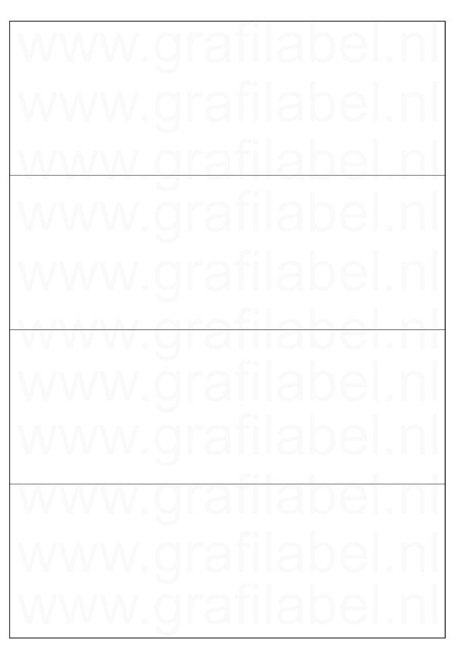 Wit A4 etiket / Laservel 210x74,25mm - 4 per vel permanent (doos à 1.000 vel)