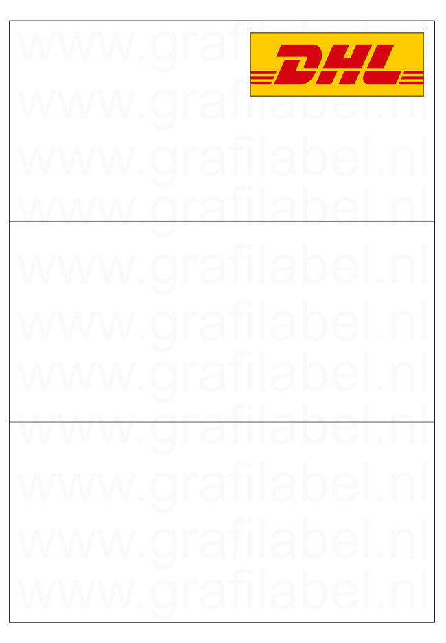 Verzendetiket / Pakketlabel DHL 210x99mm - 3 labels per vel - doos à 600 vel
