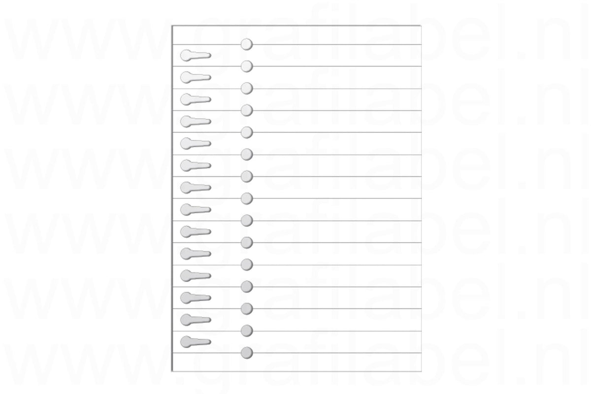 Wit Sleufetiket / Plantenlabel A4 laservel (polyester) 21x1,90cm - 14 per vel