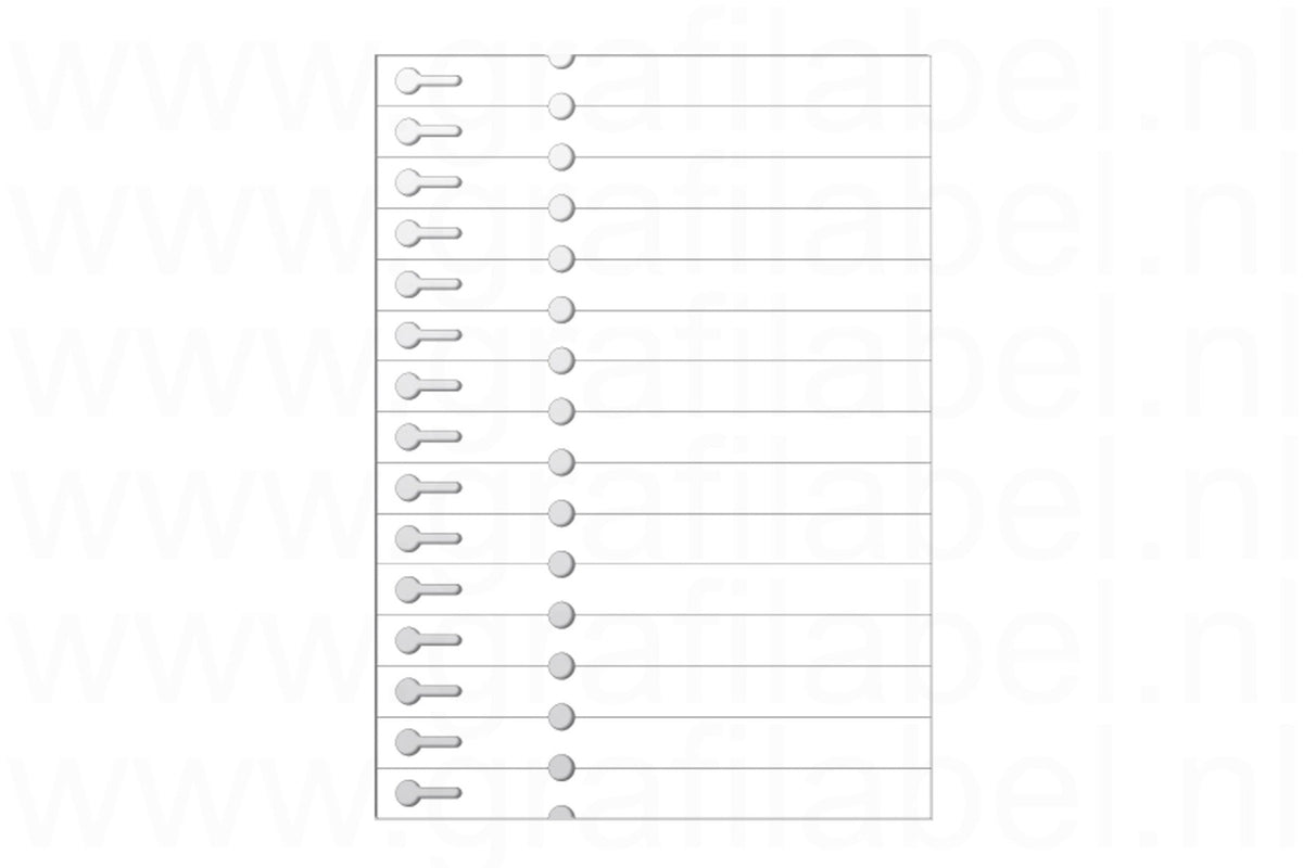 Wit Sleufetiket / Plantenlabel A4 laservel (polyester) 21x1,91cm - 15 per vel
