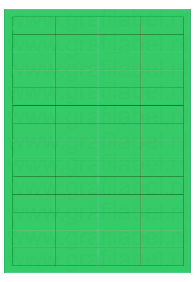 Groen A4 etiket / Laservel -- 48x20mm -- 56 per vel permanent (doos à 200 vel)