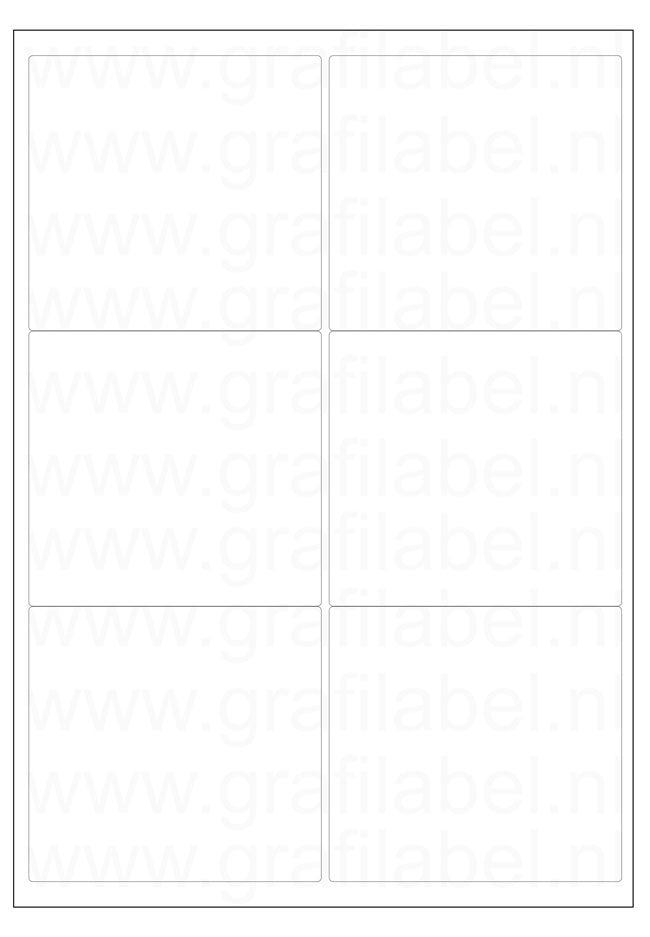 Wit A4 etiket / Laservel 99,1x93,2mm - 6 per vel permanent (doos à 1.000 vel)