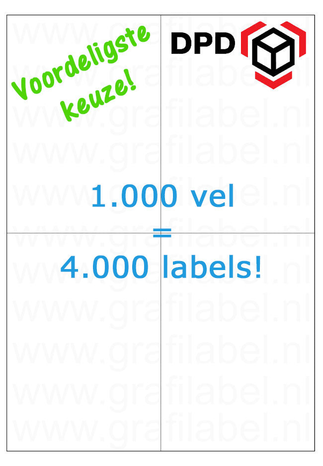 Verzendetiket / Pakketlabel DPD - 105x148,5mm - 4 labels per vel - doos à 1.000 vel