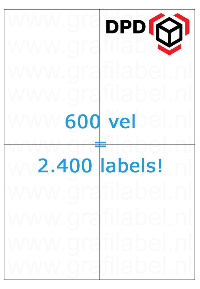 Verzendetiket / Pakketlabel DPD - 105x148,5mm - 4 labels per vel - doos à 600 vel