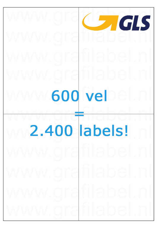 Verzendetiket / Pakketlabel GLS 105x148,5mm - 4 labels per vel - doos à 600 vel