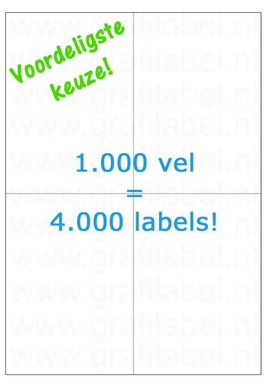 Verzendetiket / Pakketlabel 105x148,5mm - 4 labels per vel - doos à 1.000 vel