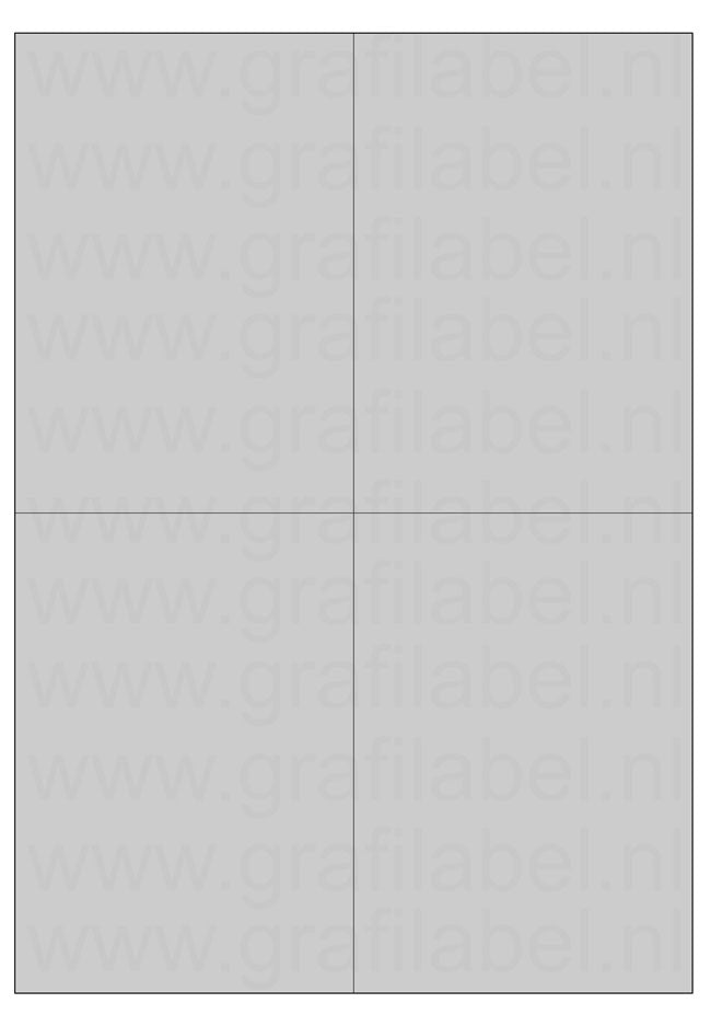 Polyester A4 etiket / Laservel Aluminium zilver mat - 105x148,5mm - 4 per vel - permanent (doos à 200 vel)