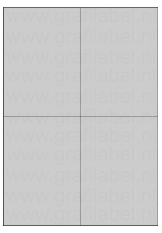 Polyester A4 etiket / Laservel Aluminium zilver mat - 105x148,5mm - 4 per vel - permanent (doos à 200 vel)