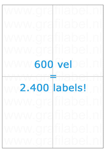 Verzendetiket / Pakketlabel 105x148,5mm - 4 labels per vel - doos à 600 vel