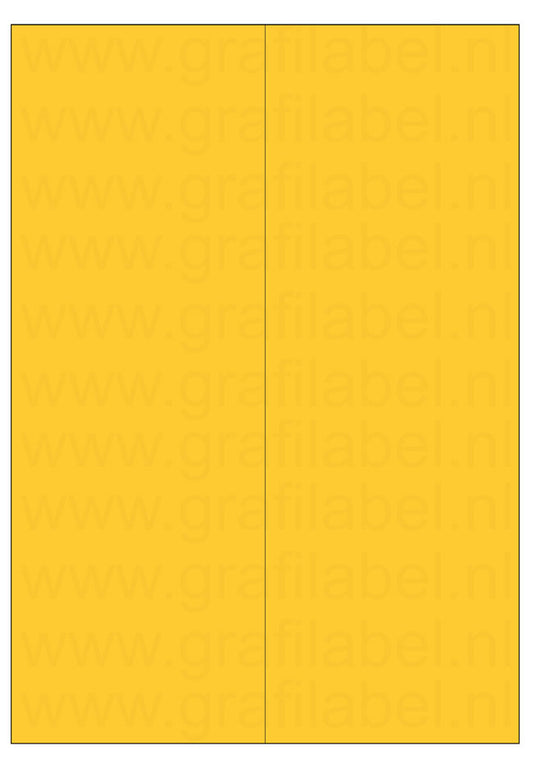 Geel A4 etiket / Laservel 105x297mm - 2 per vel permanent (doos à 200 vel)
