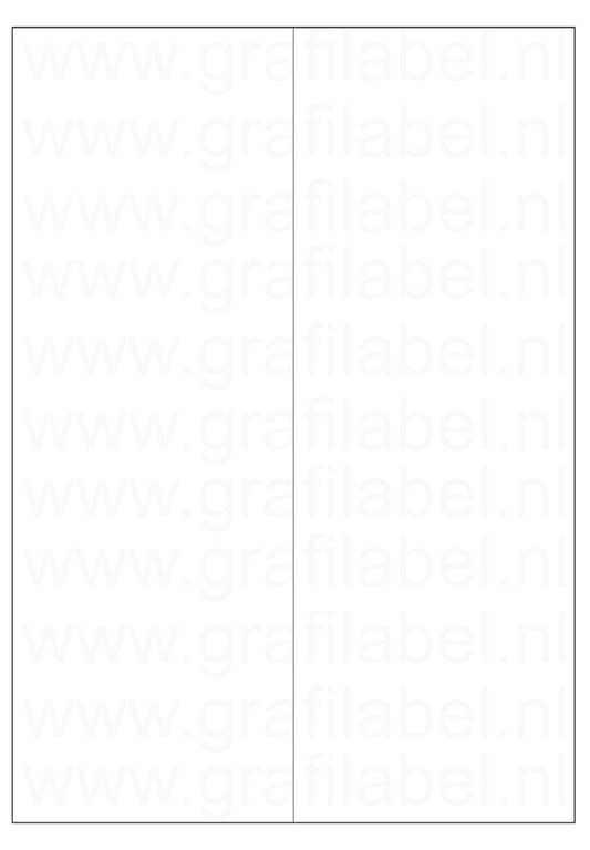 Hoogglans wit A4 etiket / Laservel 105x297mm - 2 per vel permanent (doos à 500 vel)
