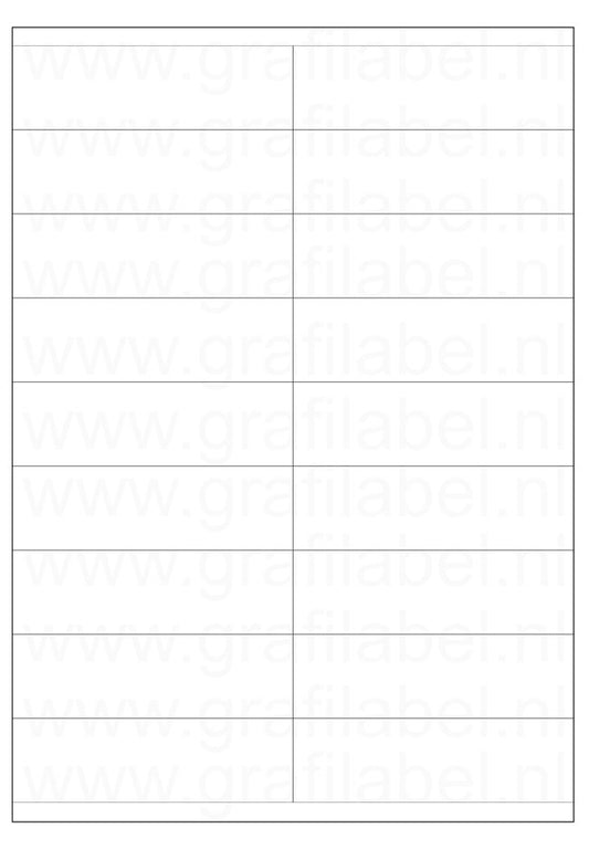 Poly-Ethyleen (HDPE) A4 etiket / Laservel - Wit mat - 105x31,4mm - 18 per vel - extra permanent (doos à 300 vel)