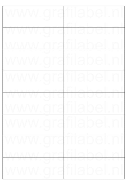 Wit A4 etiket / Laservel - 105x37,1mm - 16 per vel diepvries (doos à 500 vel)