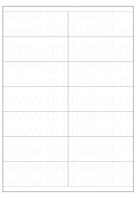 Wit A4 etiket / Laservel - 105x40mm - 14 per vel diepvries (doos à 500 vel)