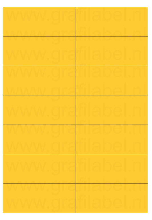 Geel A4 etiket / Laservel 105x42,4mm - 14 per vel permanent (doos à 200 vel)
