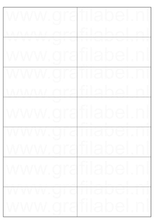 Wit A4 etiket / Laservel 105x42,4mm - 14 per vel permanent (doos à 1.000 vel)