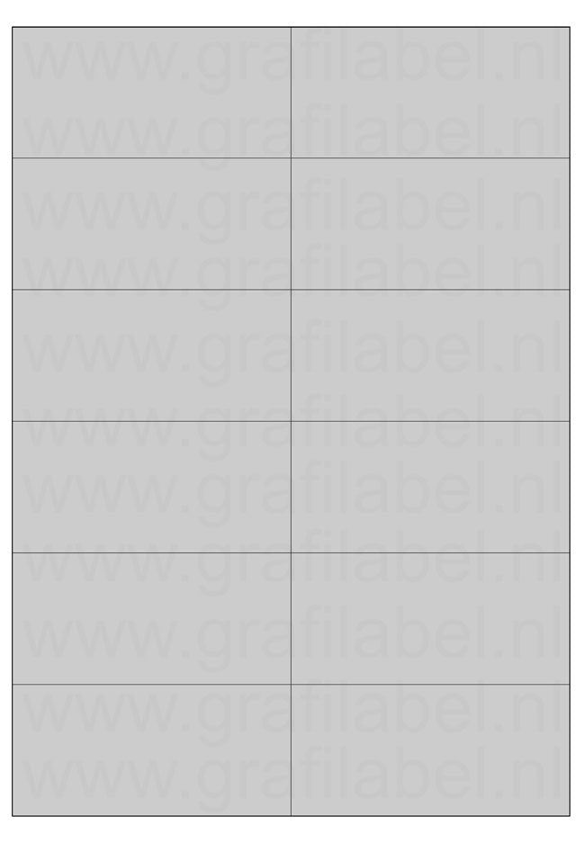 Polyester A4 etiket / Laservel Aluminium zilver mat - 105x49,5mm - 12 per vel - permanent (doos à 200 vel)