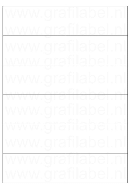 Wit A4 etiket / Laservel 105x49,5mm - 12 per vel permanent (doos à 200 vel)