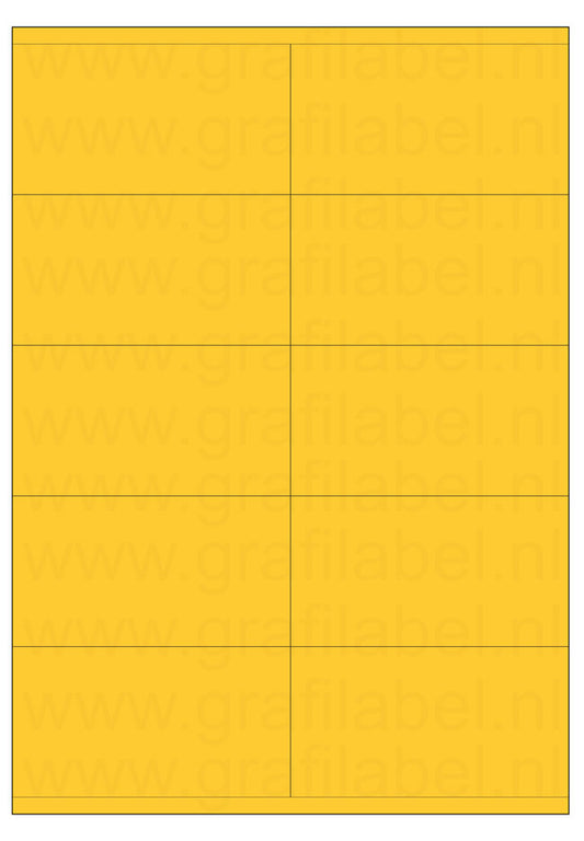 Geel A4 etiket / Laservel 105x56,8mm - 10 per vel permanent (doos à 200 vel)