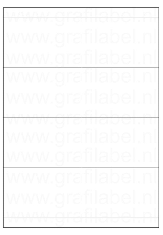 Wit A4 etiket / Laservel 105x67,7mm - 8 per vel permanent (doos à 1.000 vel)