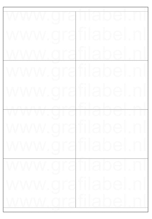 Wit A4 etiket / Laservel - 105x71mm - 8 per vel diepvries (doos à 500 vel)