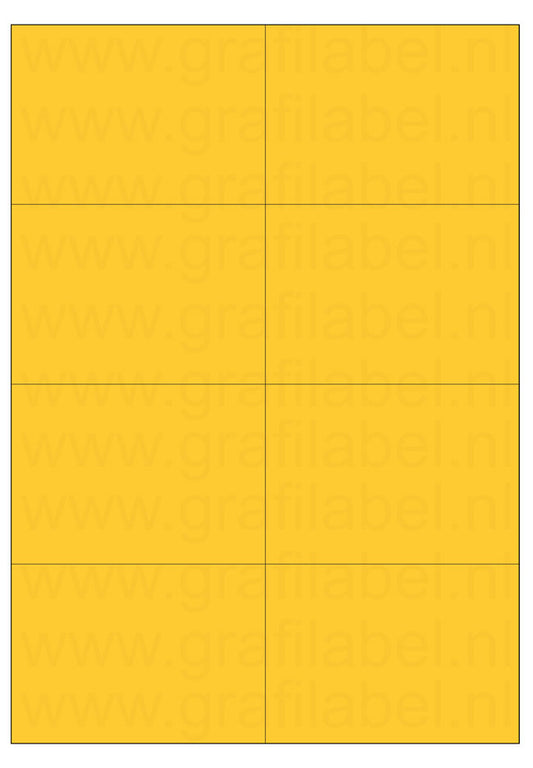 Geel A4 etiket / Laservel 105x74,25m - 8 per vel permanent (doos à 200 vel)