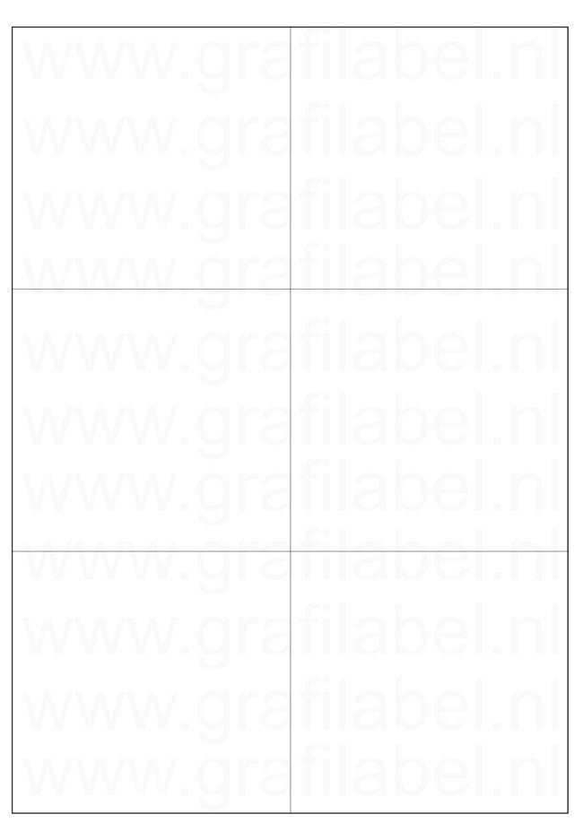 Hoogglans wit A4 etiket / Laservel 105x99mm - 6 per vel permanent (doos à 500 vel)