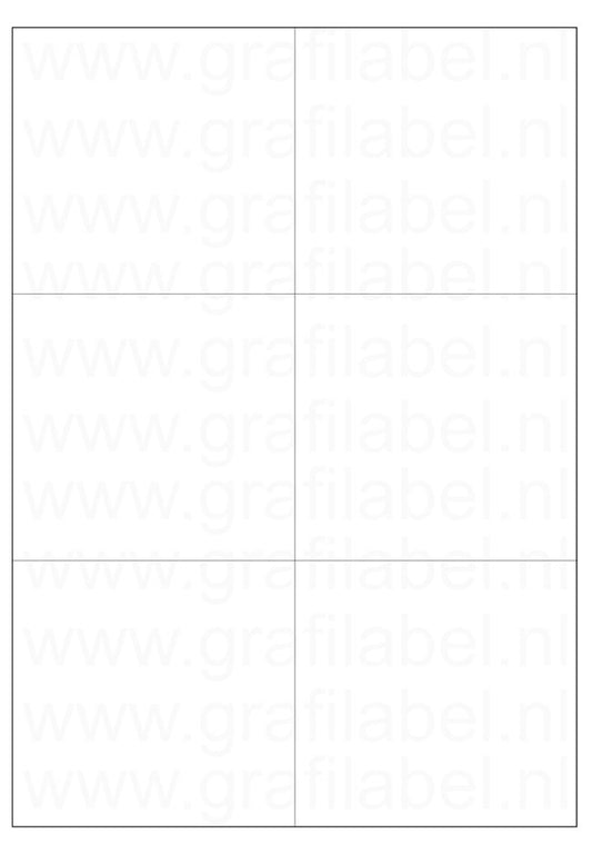 Wit A4 etiket / Laservel 105x99mm - 6 per vel permanent (doos à 1.000 vel)