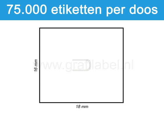 Prijsetiket wit 16x18mm - permanente belijming - doos à 50 rol à 1.500 etiketten