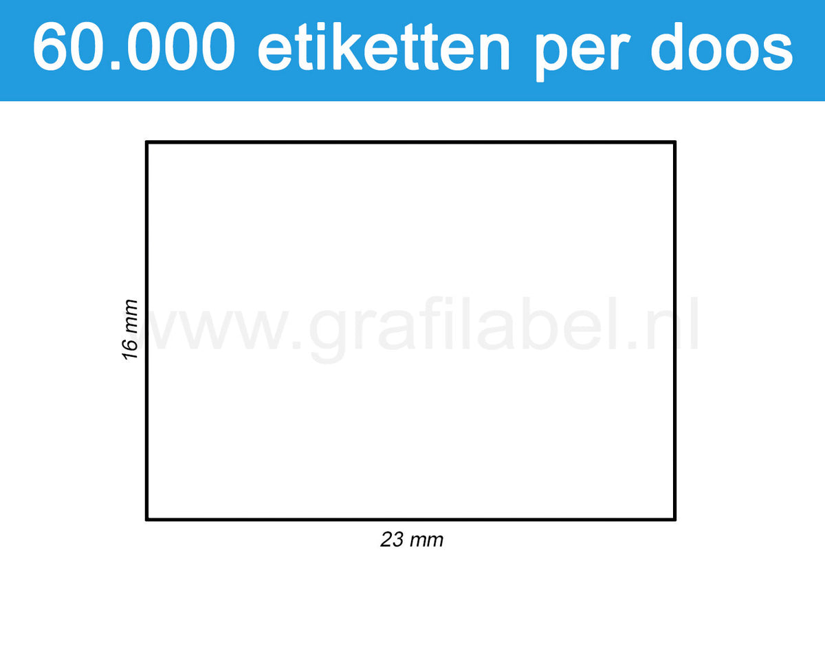 Prijsetiket wit 16x23mm - permanente belijming - doos à 50 rol à 1.200 etiketten