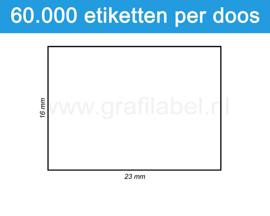 Prijsetiket wit 16x23mm - permanente belijming - doos à 50 rol à 1.200 etiketten