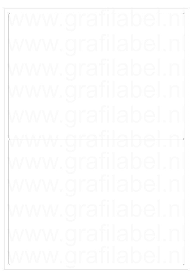 Polyester A4 etiket / Laservel Transparant mat - 200x143,5mm - 2 per vel - permanent (doos à 200 vel)