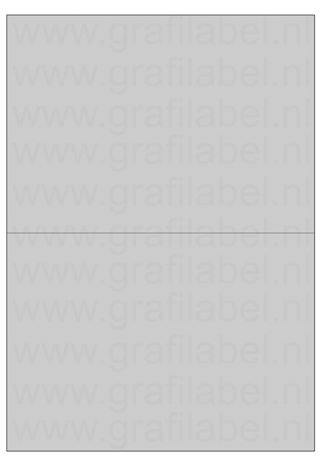 Polyester A4 etiket / Laservel Aluminium zilver mat - 210x148,5mm - 2 per vel - permanent (doos à 200 vel)