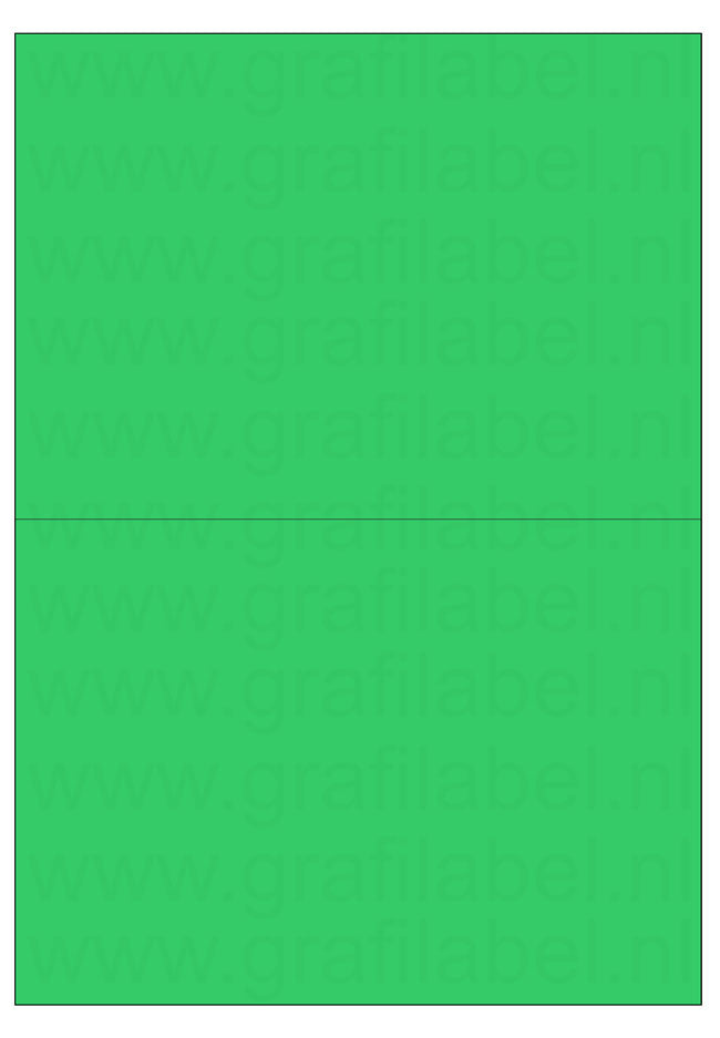 Groen A4 etiket / Laservel 210x148,5mm - 2 per vel permanent (doos à 200 vel)