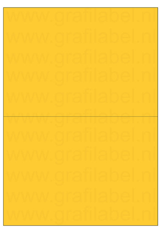 Geel A4 etiket / Laservel 210x148,5mm - 2 per vel permanent (doos à 200 vel)