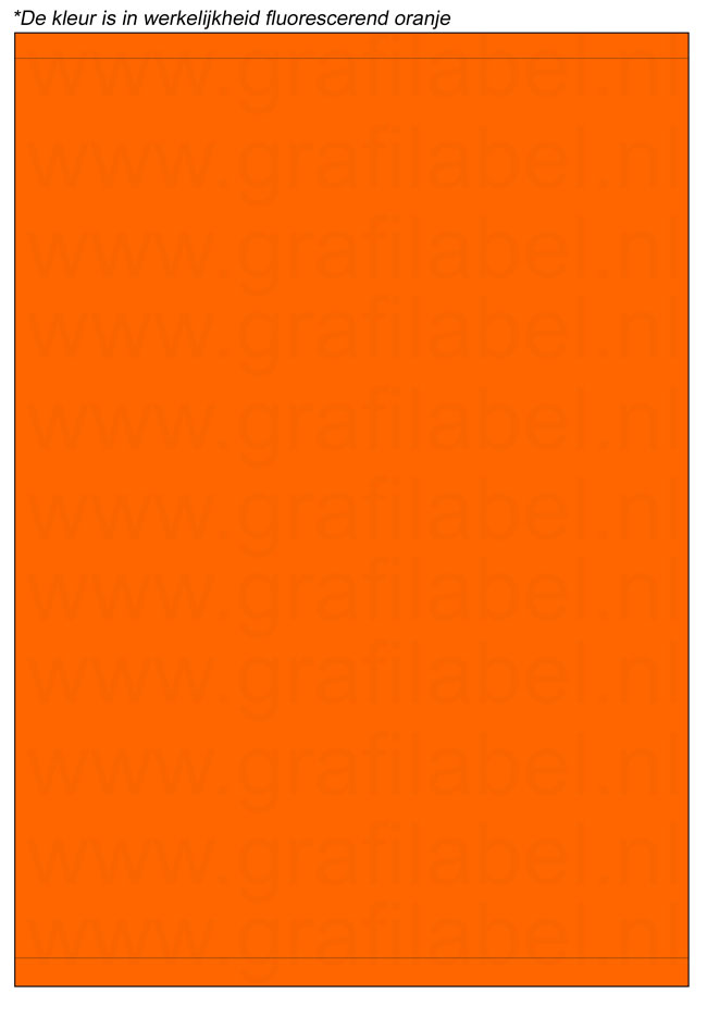 Fluor oranje A4 etiket / Laservel 210x280mm - 1 per vel permanent (doos à 200 vel)