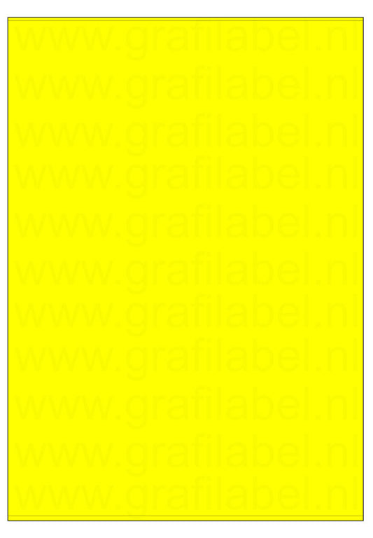 Fluor geel A4 etiket / Laservel 210x292mm - 1 per vel permanent (doos à 200 vel)