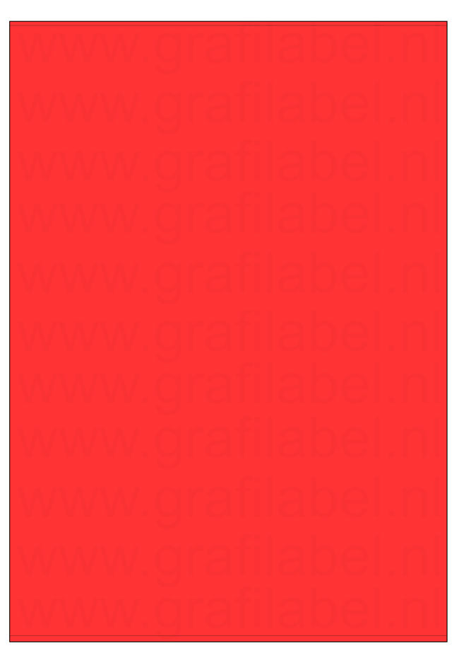 Rood A4 etiket / Laservel 210x292mm - 1 per vel permanent (doos à 200 vel)