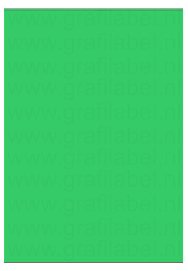 Groen A4 etiket / Laservel 210x292mm - 1 per vel permanent (doos à 200 vel)