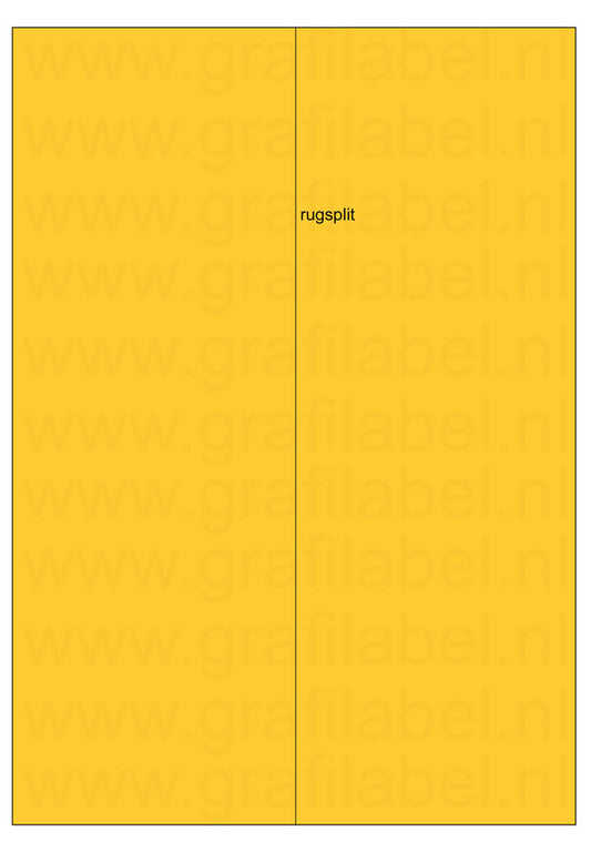 Geel A4 etiket / Laservel 210x297mm - 1 per vel permanent (doos à 200 vel)