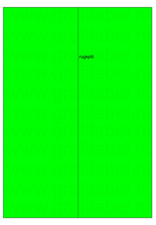 Fluor groen A4 etiket / Laservel 210x297mm - 1 per vel permanent (doos à 200 vel)