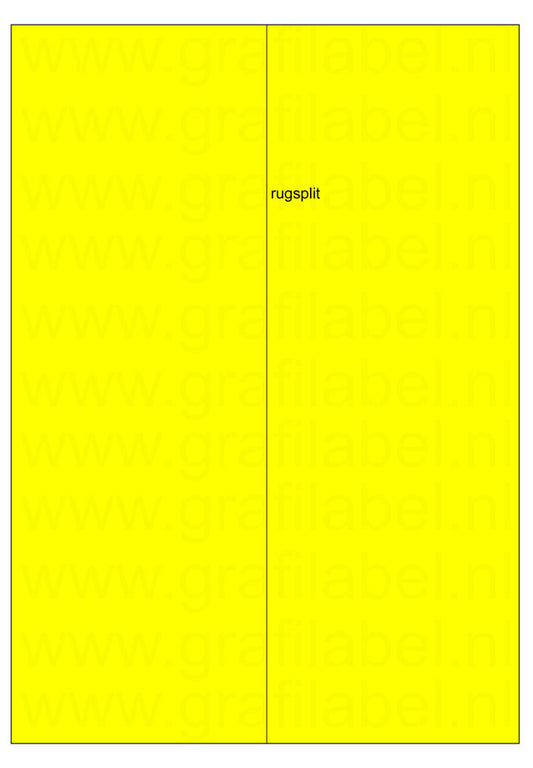 Fluor geel A4 etiket / Laservel 210x297mm - 1 per vel permanent (doos à 200 vel)