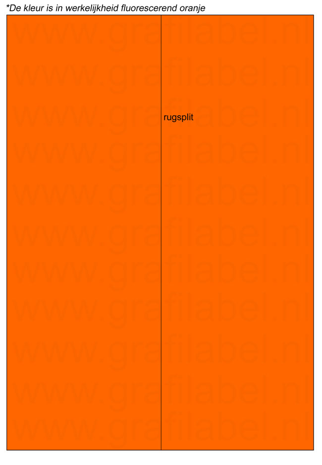 Fluor oranje A4 etiket / Laservel 210x297mm - 1 per vel permanent (doos à 200 vel)