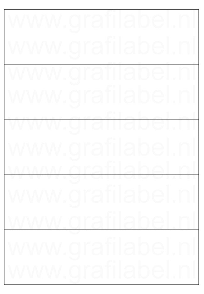 Poly-Ethyleen A4 etiket / Laservel Wit mat - 210x59,4mm - 5 per vel - extra permanent (doos à 300 vel)