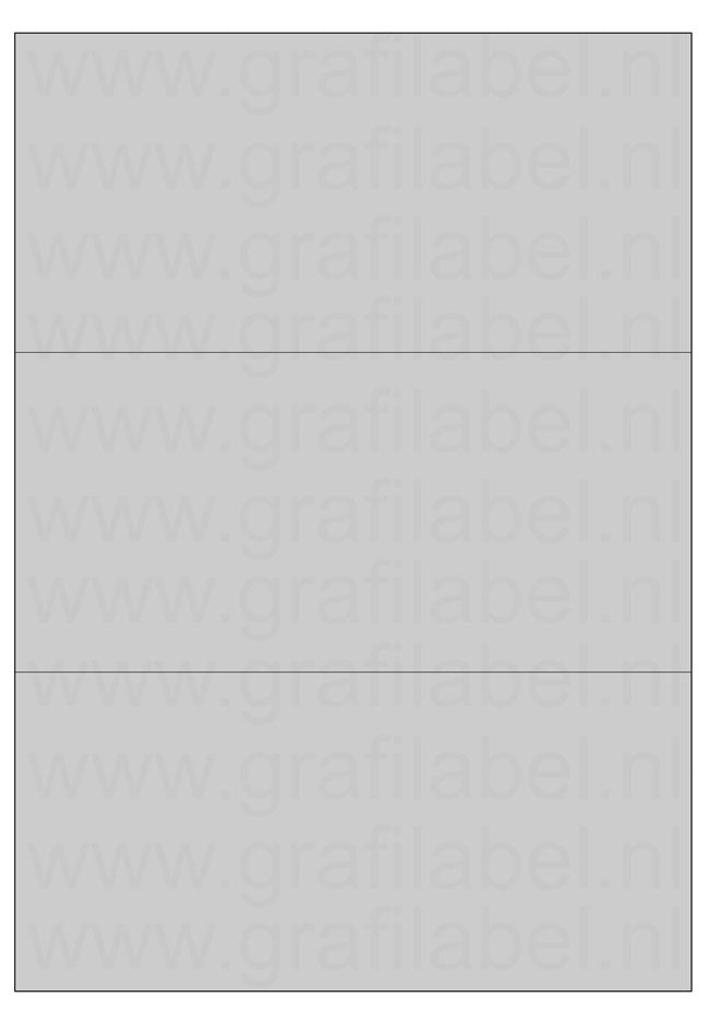 Polyester A4 etiket / Laservel Aluminium zilver mat - 210x99mm - 3 per vel - permanent (doos à 200 vel)