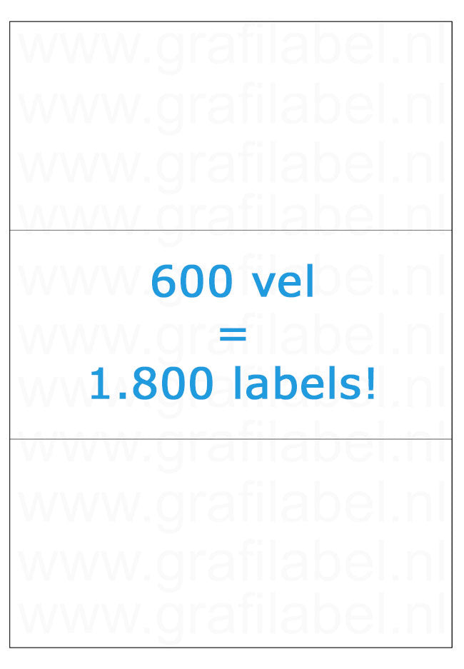 Verzendetiket / Pakketlabel 210x99mm - 3 labels per vel - doos à 600 vel